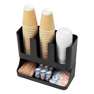 Mind Reader Cup and Condiment Organizer - Black