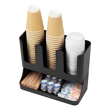 Mind Reader Cup and Condiment Organizer - Black