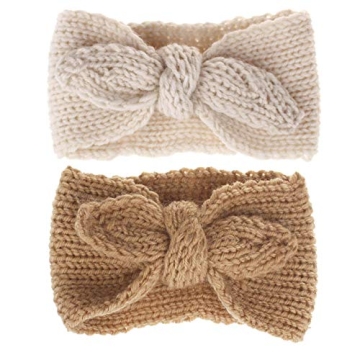OVOY Turban Headband Baby Girl - Warm Rabbit Knot Hair Band Wrap Newborn Toddler Children 2Pcs (Brow...