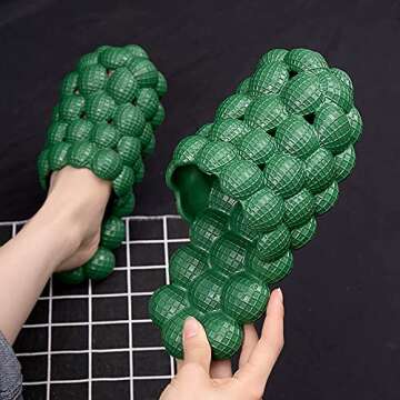 ACEXINYAN Ladies Funny Lychee Bubble Slippers EVA Summer Stress Relief Massage Sandals for Women Home Bedroom Shower Slippers