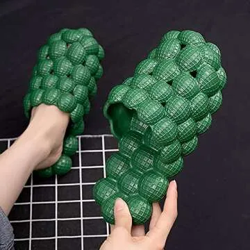ACEXINYAN Ladies Funny Lychee Bubble Slippers EVA Summer Stress Relief Massage Sandals for Women Home Bedroom Shower Slippers