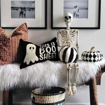 AACORS Ghost Halloween Pillow Cover 12x20 Decorative