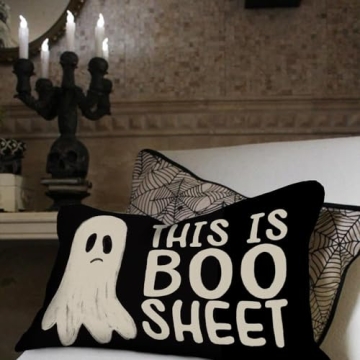 AACORS Ghost Halloween Pillow Cover 12x20 Decorative