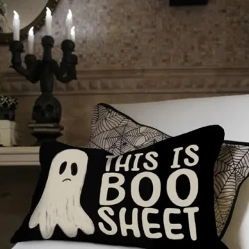 AACORS Ghost Halloween Pillow Cover 12x20 Decorative