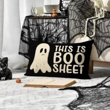 AACORS Ghost Halloween Pillow Cover 12x20 Decorative