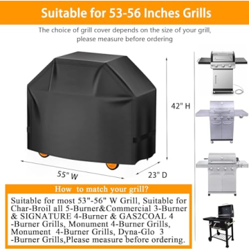 55-Inch Waterproof BBQ Grill Cover for Gas Grills