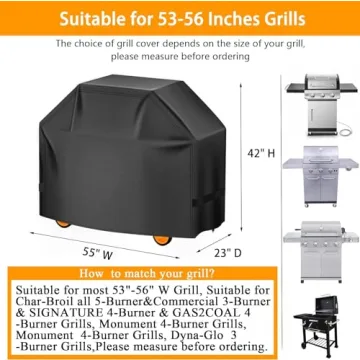 55-Inch Waterproof BBQ Grill Cover for Gas Grills