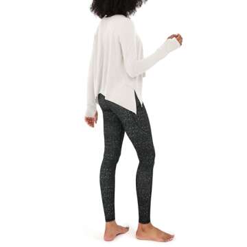 ODODOS Long Sleeve Tee for Women with Thumb Hole Athletic Gym Workout Crop Tops Yoga Shirts, Ivory, Medium