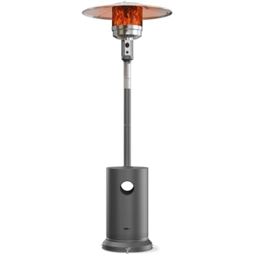 EAST OAK 48,000 BTU Patio Heater for Outdoor Use With Round Table Design, Double-Layer Stainless Ste...