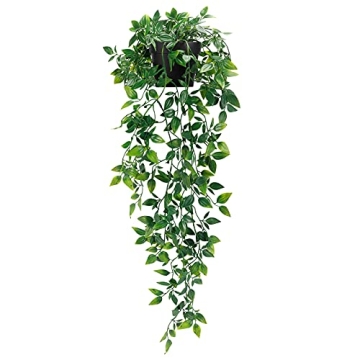 Whonline Fake Hanging Plants, Artificial Small Potted Plants for Indoor Outdoor Aesthetic Office Liv...