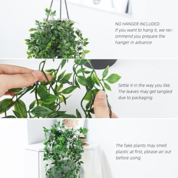 Whonline Artificial Hanging Plants for Home Office Decor