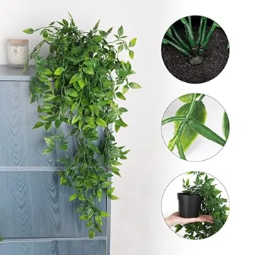 Whonline Artificial Hanging Plants for Home Office Decor