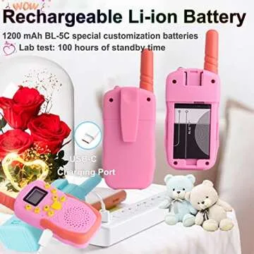 POKPOW Kids Walkie Talkies 3 Pack Rechargeable Toys