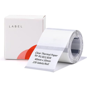 NIIMBOT Label Maker Tape - 1 Roll of 230 Clear Self-Adhesive Labels for B1/B21/B3S/K3