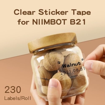 NIIMBOT Label Maker Tape - 1.57" x 1.18" Clear Labels