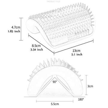 4 Pack Cat Self Groomer with Catnip Pouch - Corner Massage Comb for Cats