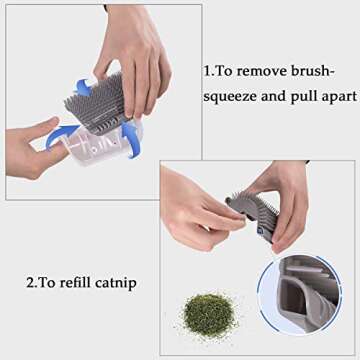 4 Pack Cat Self Groomer with Catnip Pouch for Cats