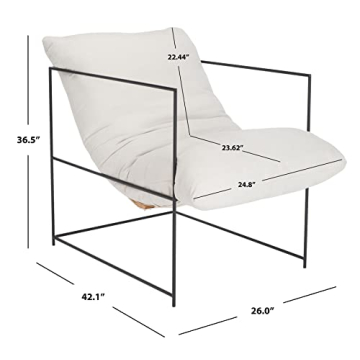 Safavieh Portland Ivory Black Pillow Top Accent Chair