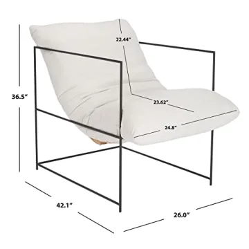 Safavieh Portland Ivory Black Pillow Top Accent Chair