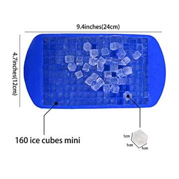 Silicone Mini Ice Cube Trays 3PACK 160 Grids Ices Mold Reusable BPA Free High-quality Silicone for W...