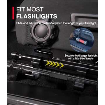 Flashlight Holder Bracket Mount for Jeep - Suitable for 2018-2025 Jeep Wrangler Unlimited 4-Door JL & 2020-2025 Jeep Gladiator JT