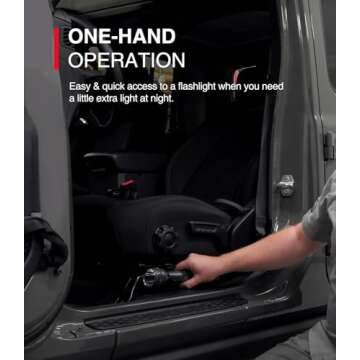 Flashlight Holder Bracket Mount for Jeep - Suitable for 2018-2025 Jeep Wrangler Unlimited 4-Door JL & 2020-2025 Jeep Gladiator JT