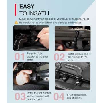 Flashlight Holder Bracket Mount for Jeep - Suitable for 2018-2025 Jeep Wrangler Unlimited 4-Door JL & 2020-2025 Jeep Gladiator JT