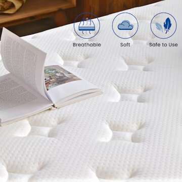 Coolvie King Mattress - 12" Hybrid with Pocket Springs