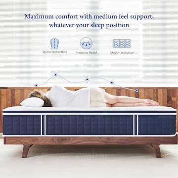 Coolvie King Mattress - 12" Hybrid with Pocket Springs
