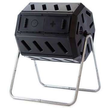 Dual Chamber 37 Gallon Composter for Yard & Kitchen Waste