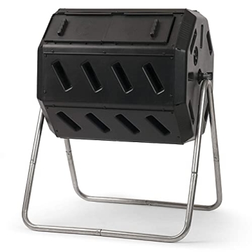 Dual Chamber 37 Gallon Composter for Yard & Kitchen Waste