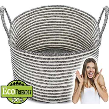 Durable Rope Basket for Laundry and Storage Solutions