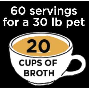 Nature's Diet Pet Bone Broth Protein Powder with Collagen, Chia Seed, Flax Seed & Omega 3 (Skin & Coat, 6 oz (60 Servings))
