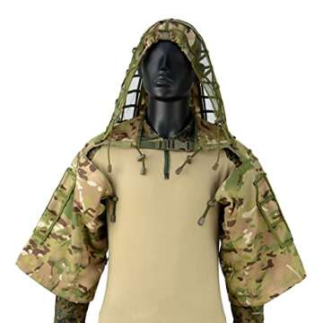 LytHarvest Sniper Ghillie Suit Foundation, Ripstop, Camouflage Tactical Ghillie Hood