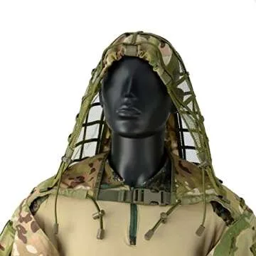 LytHarvest Sniper Ghillie Suit Foundation, Ripstop, Camouflage Tactical Ghillie Hood