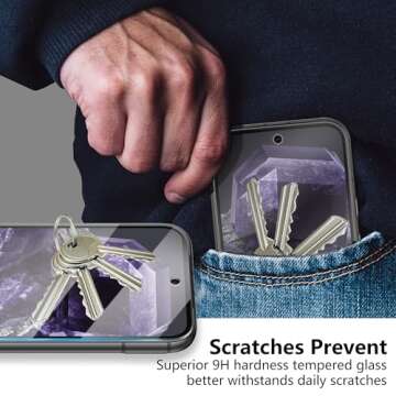 JZG High-End 2+2+1 Pack for Google Pixel 8 Screen Protector, 2*Screen Protector + 2*Camera Lens Prot...