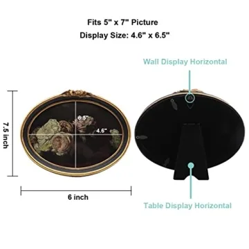 CISOO Vintage Oval Picture Frame 5x7 Elegant Home Decor