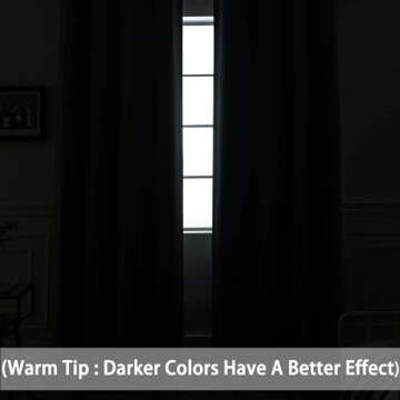 Yakamok Room Darkening Gray Blackout Curtains, Light Blocking Thermal Insulated Grommet Drapes for Bedroom Living Room, 52W x 84L, Grey Curtains, 2 Panels, 2 Tie Backs Included