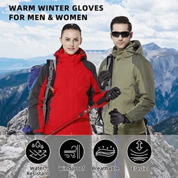 BONFAD Touchscreen Winter Gloves for All Outdoor Activities