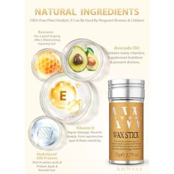 Hair Wax Stick, 2PCS - Non-Greasy, Frizz Control Wax