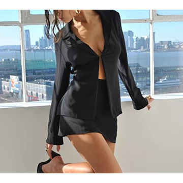 Stylish Women Satin 2 Piece Skirt Set for Any Occasion