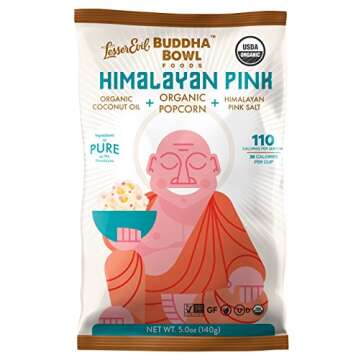 Lesser Evil Organic Himalayan Pink Salt Popcorn - Non GMO & Deliciously Crunchy
