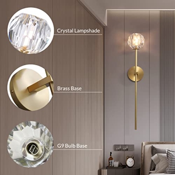 Modern Gold Crystal Wall Sconce for Elegant Spaces