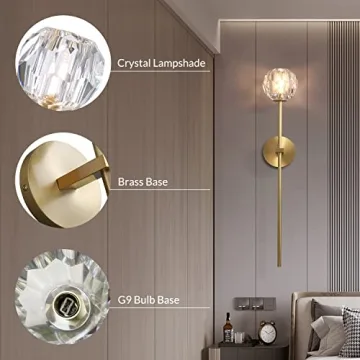 Modern Gold Crystal Wall Sconce for Elegant Spaces