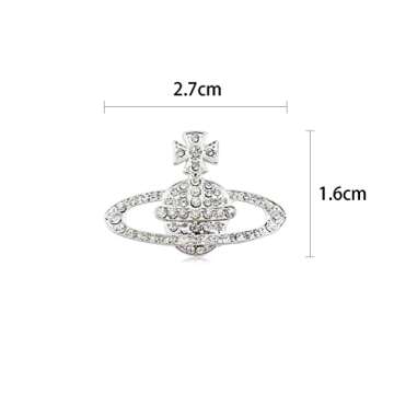 Saturn Earrings,Saturn Planet Earring,Aesthetic Earring for Women,Cubic Zirconia Saturn Planet Studs Earring,Space Earrings Y2k Earrings Jewelry Gifts for Women (Silver)