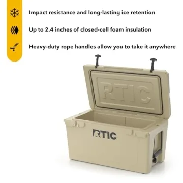 RTIC 65 QT Cooler - Ultra-Tough, Durable Ice Retention