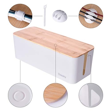 2 Pack Large Cable Management Box – Stylish Cord Organizer