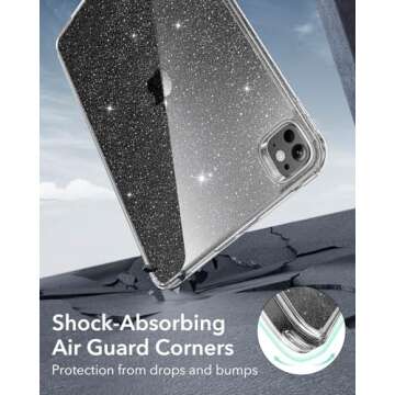 ESR for iPad Pro 11 Inch Case M4(2024, 5th Gen), Thin and Lightweight, Shock and Drop Protection, Yellowing Resistant, Hard Back, Supports Pencil Pro and Pencil(USB-C), Classic Series, Clear Shimmer