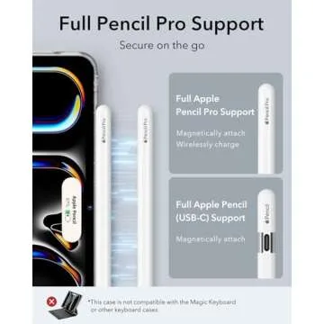 ESR for iPad Pro 11 Inch Case M4(2024, 5th Gen), Thin and Lightweight, Shock and Drop Protection, Yellowing Resistant, Hard Back, Supports Pencil Pro and Pencil(USB-C), Classic Series, Clear Shimmer