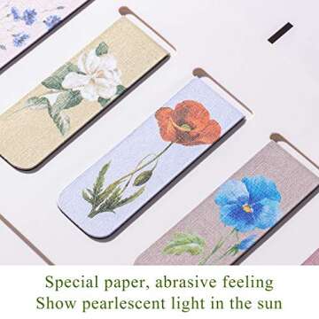 Chinco 10 Pieces Magnetic Bookmarks Magnet Page Markers Assorted Book Markers Set for Students Reading Gifts for Christmas(Sweet Flower)